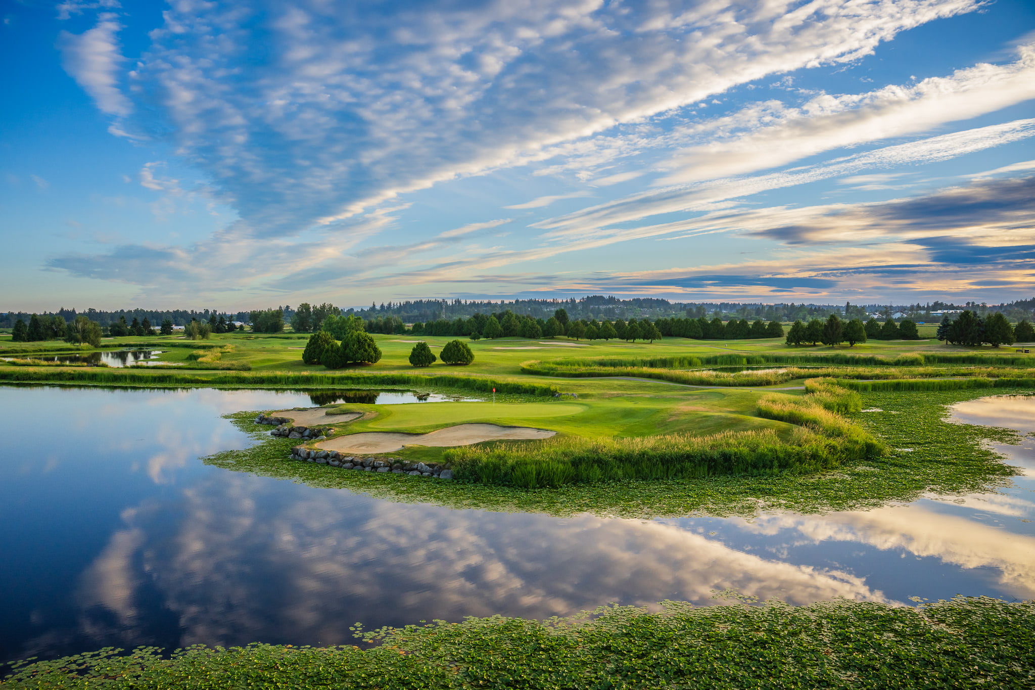 Landscape view of Northview Golf's canal course during day time